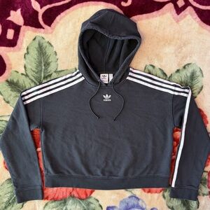 black adidas cropped hoodie.